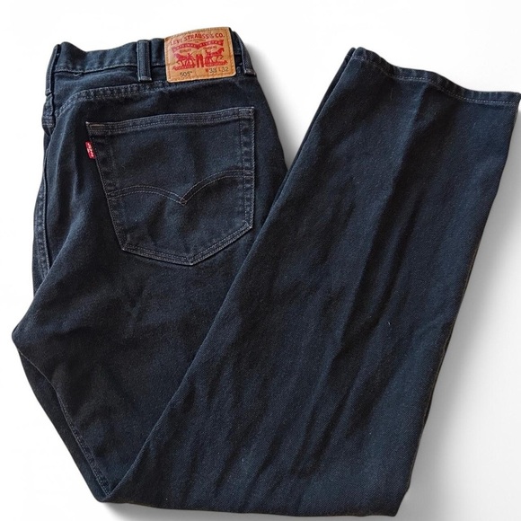 “Levi’s 505 Men’s Black Jeans - Size 38x32 - Like New Condition!” - Picture 1 of 7